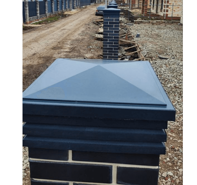 Колпак Zking Бона ХайТек Серый на столб 1.5х1.5 кирпича (385х385мм) в Куйбышеве фото