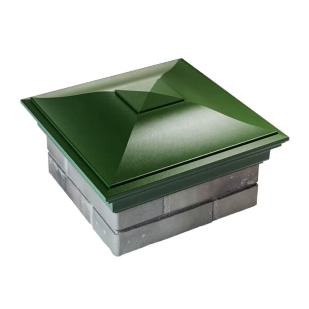 Колпак Zking Монблан Зеленый на столб 1.5х1.5 еврокирпича 0.7НФ (355х355мм) в Куйбышеве фото