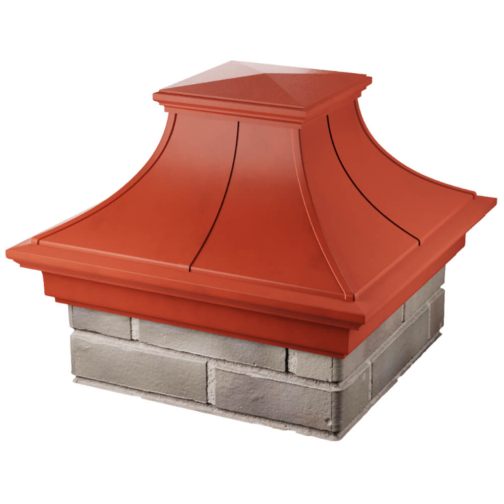 Колпак Zking Монблан Премиум Красный на столб 1.5х1.5 кирпича (385х385мм) в Куйбышеве фото
