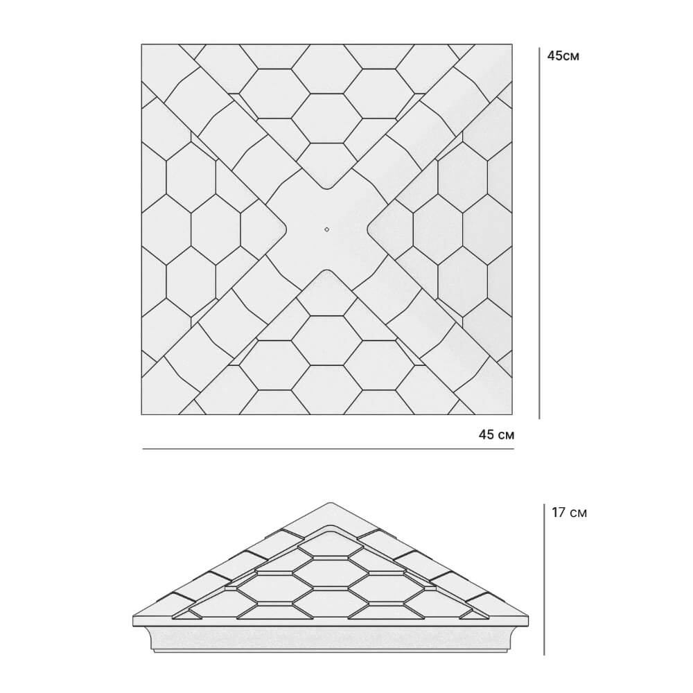 Колпак Zking Эверест Серый на столб 1.5х1.5 кирпича (390х390мм) в Куйбышеве фото