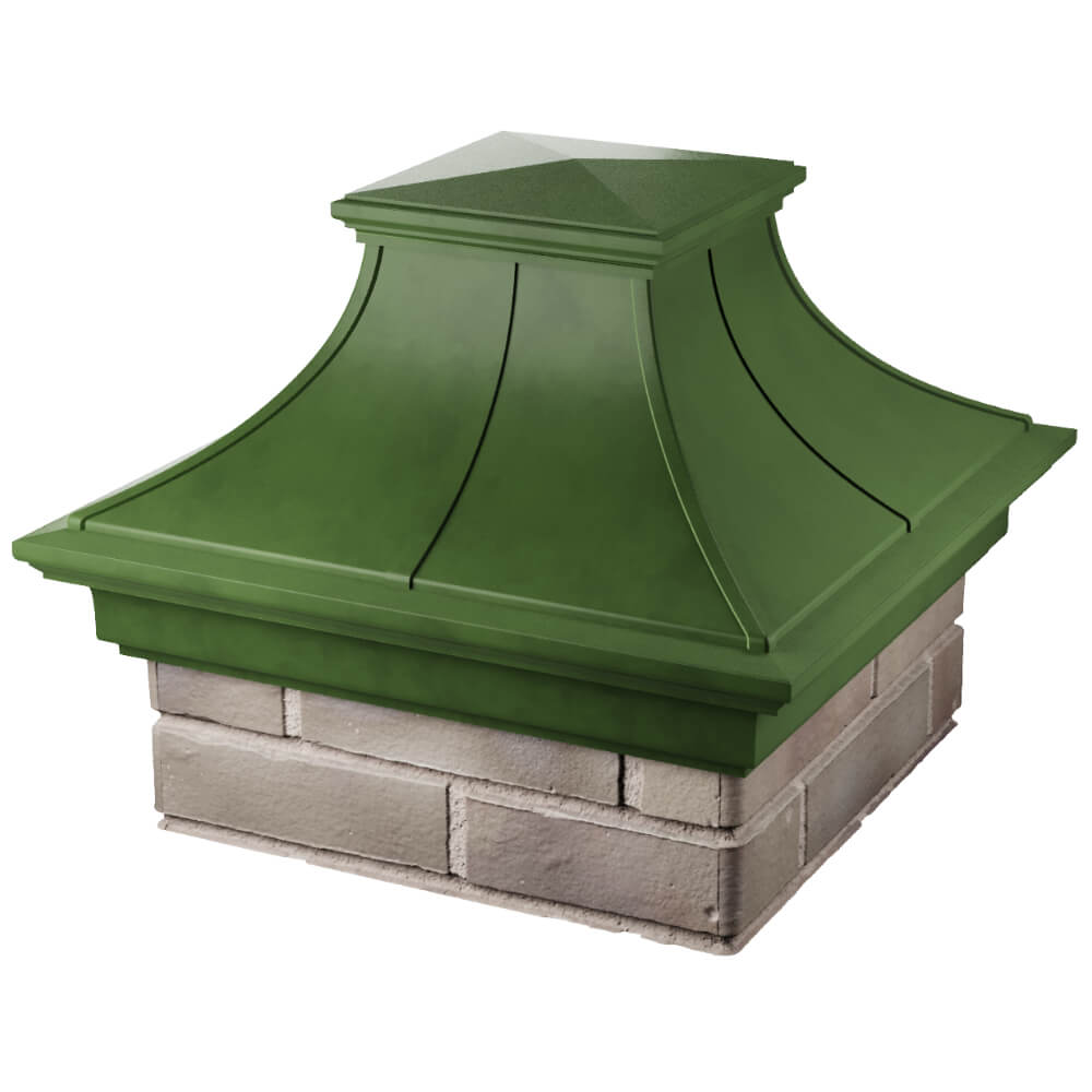 Колпак Zking Монблан Премиум Зеленый на столб 1.5х1.5 кирпича (385х385мм) в Куйбышеве фото