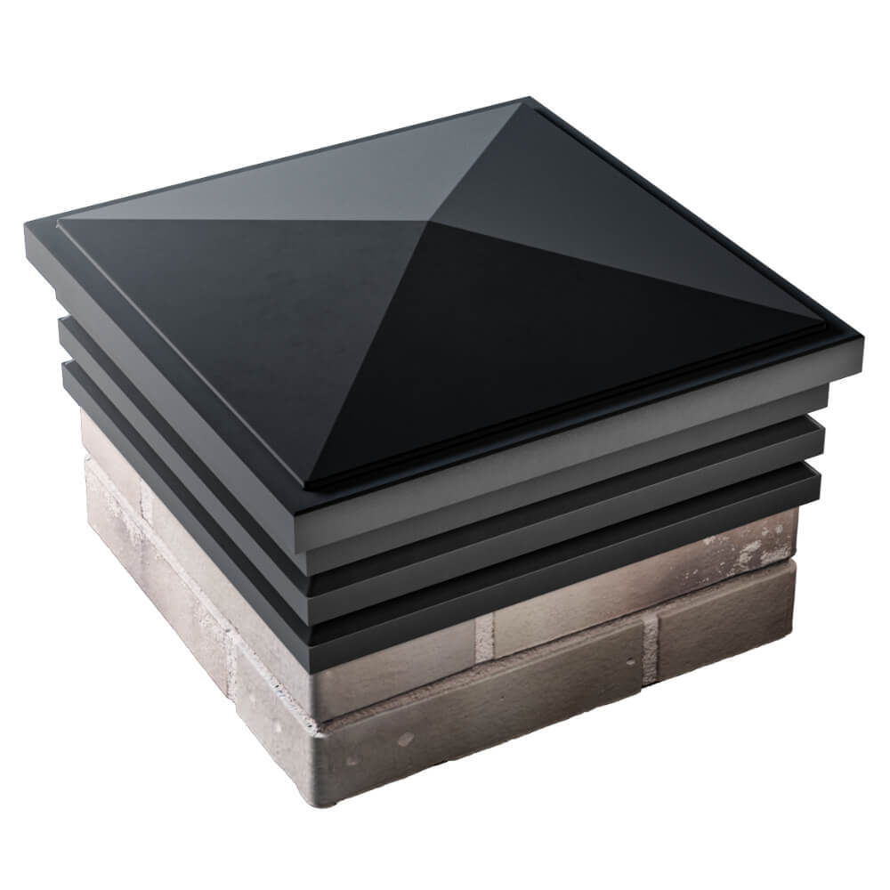 Колпак Zking Бона ХайТек Черный на столб 1.5х1.5 кирпича (385х385мм) в Куйбышеве фото