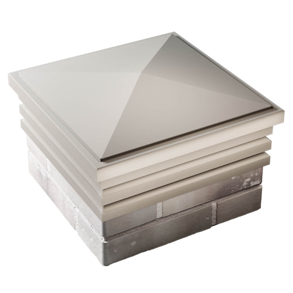 Колпак Zking Бона ХайТек Бежевый на столб 1.5х1.5 кирпича (385х385мм) в Куйбышеве фото