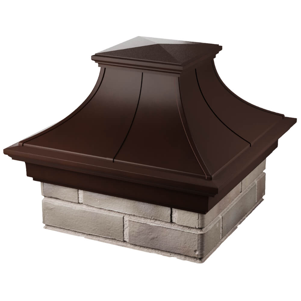 Колпак Zking Монблан Премиум Коричневый на столб 1.5х1.5 кирпича (385х385мм) в Куйбышеве фото