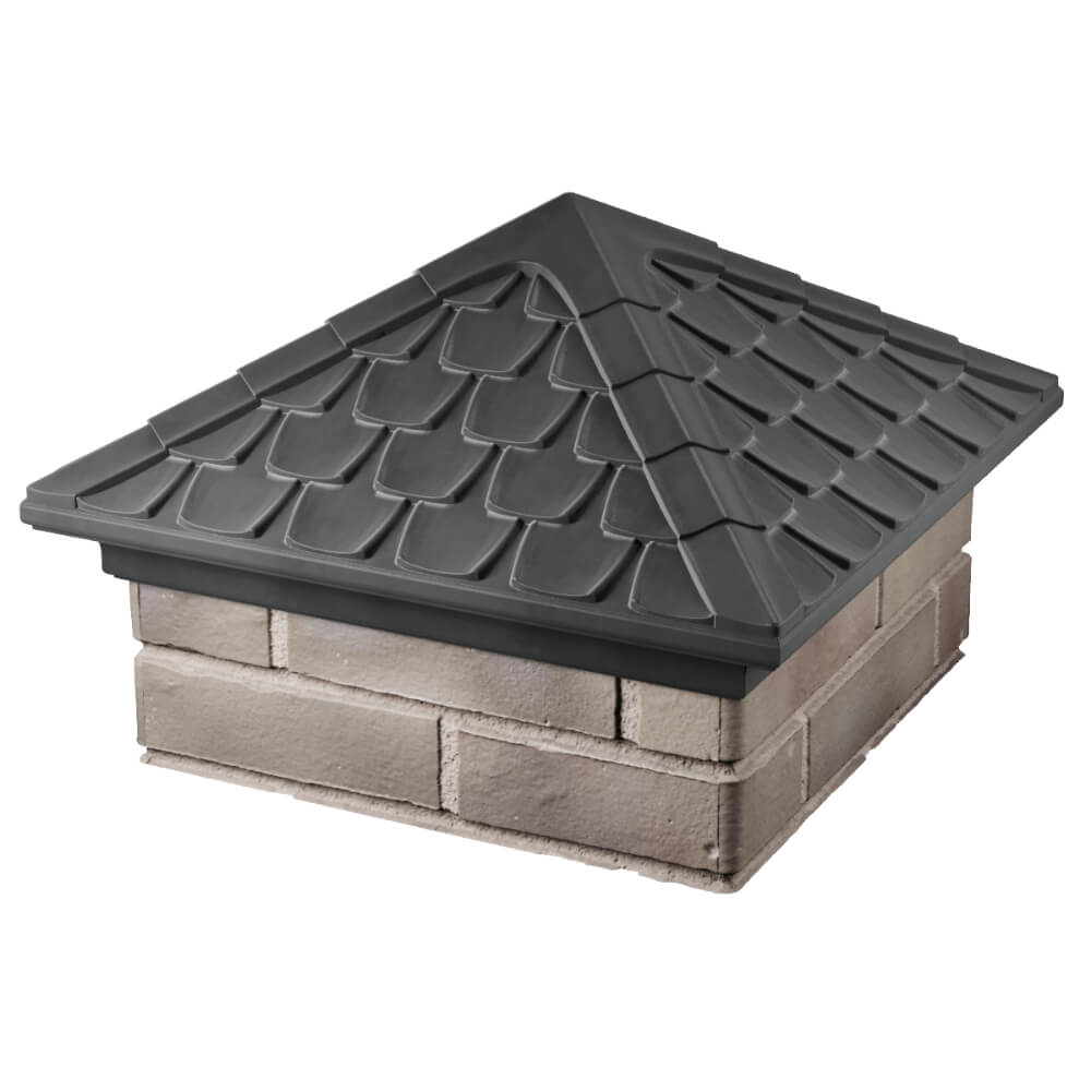 Колпак Zking Эльбрус Серый на столб 1.5х1.5 кирпича (385х385мм) в Куйбышеве фото