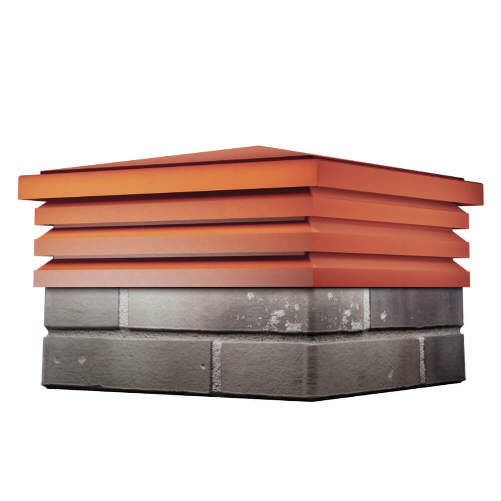 Колпак Zking Бона ХайТек Красный на столб 1.5х1.5 кирпича (385х385мм) в Куйбышеве фото