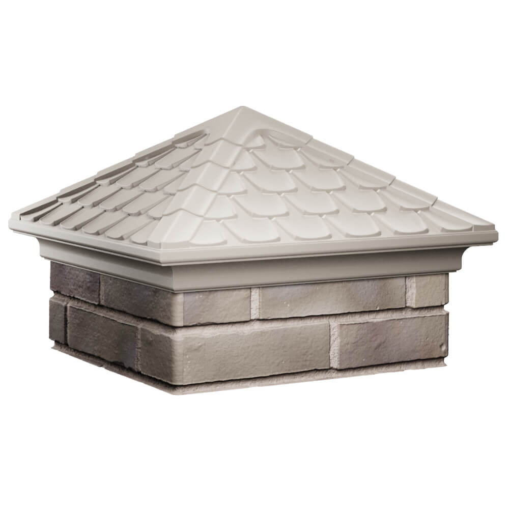 Колпак Zking Эльбрус Бежевый на столб 1.5х1.5 кирпича (385х385мм) в Куйбышеве фото