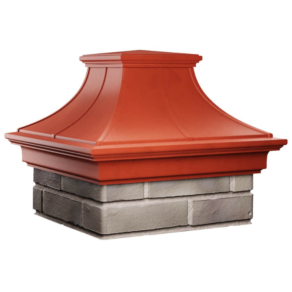 Колпак Zking Монблан Премиум Красный на столб 1.5х1.5 кирпича (385х385мм) в Куйбышеве фото