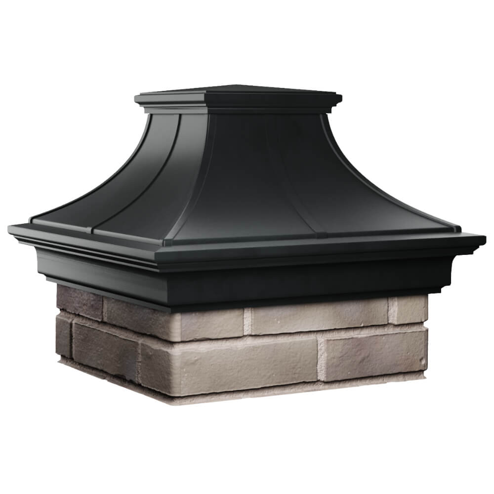Колпак Zking Монблан Премиум Черный на столб 1.5х1.5 кирпича (385х385мм) в Куйбышеве фото