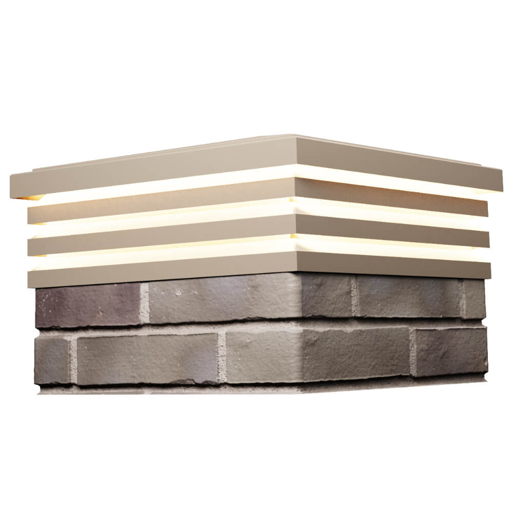 Колпак Zking Бона ХайТек Бежевый на столб 1.5х1.5 кирпича (385х385мм) с подсветкой в Куйбышеве фото