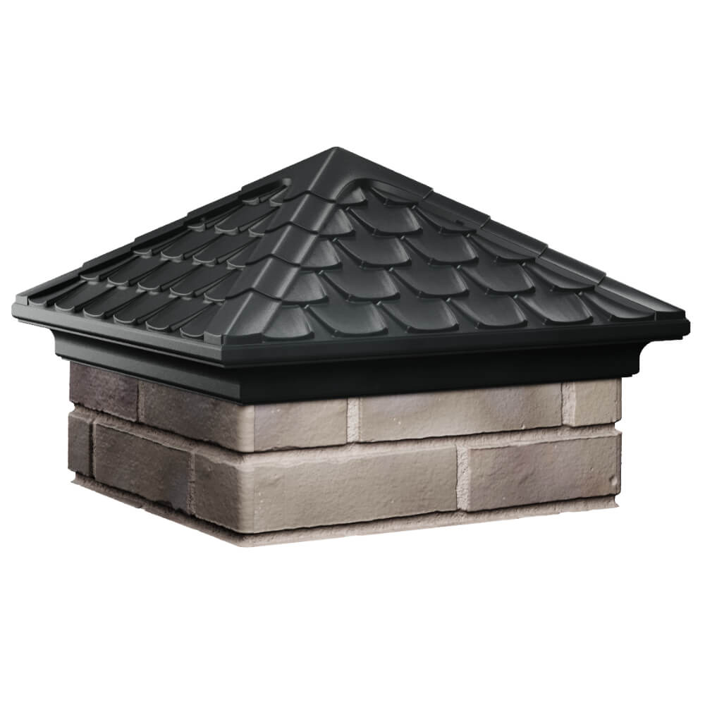 Колпак Zking Эльбрус Черный на столб 1.5х1.5 кирпича (385х385мм) в Куйбышеве фото