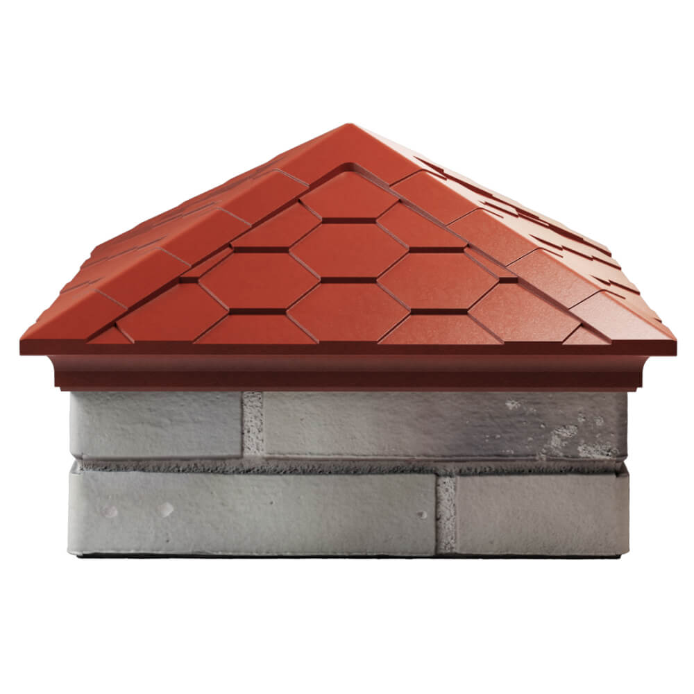 Колпак Zking Эверест Красный на столб 1.5х1.5 кирпича (390х390мм) Куйбышев фото