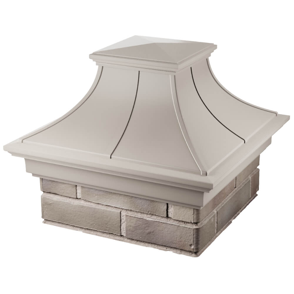 Колпак Zking Монблан Премиум Бежевый на столб 1.5х1.5 кирпича (385х385мм) в Куйбышеве фото