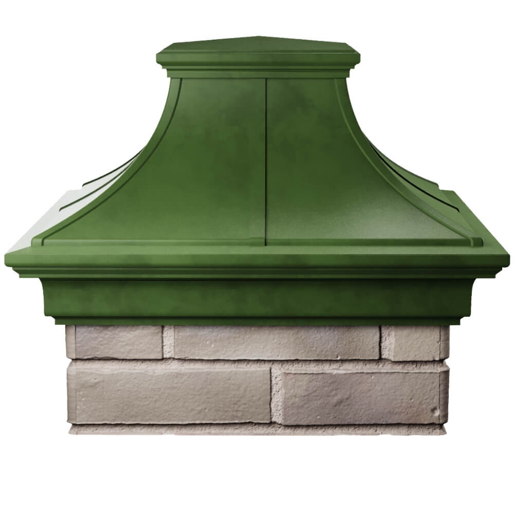 Колпак Zking Монблан Премиум Зеленый на столб 1.5х1.5 кирпича (385х385мм) Куйбышев фото