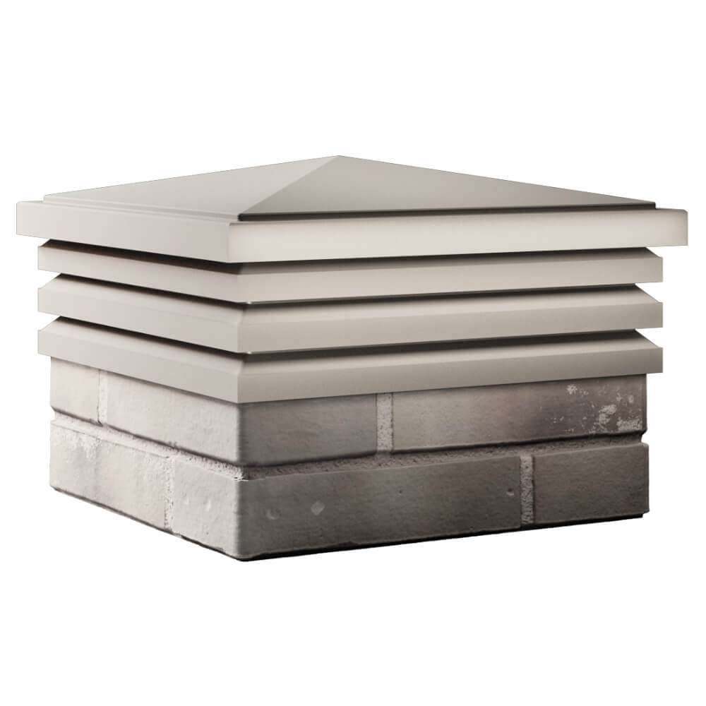 Колпак Zking Бона ХайТек Бежевый на столб 1.5х1.5 кирпича (385х385мм) в Куйбышеве фото