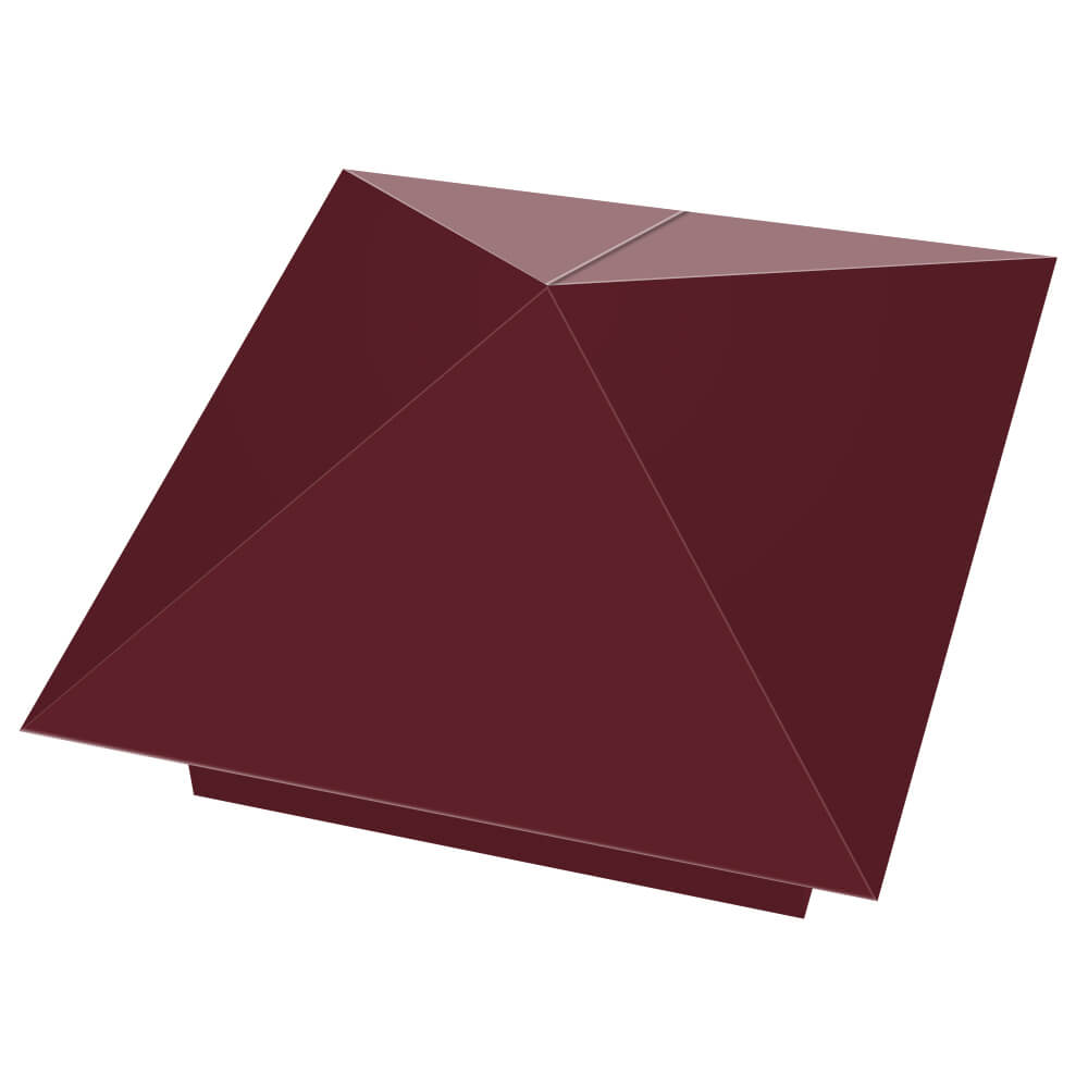 Колпак металлический 390х390мм RAL3005 Красное Вино заборный Куйбышев фото