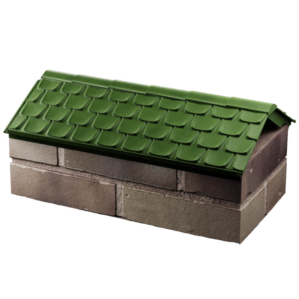 Парапет Zking Эльбрус Зеленый с посадкой на 1 кирпич (255мм) в Куйбышеве фото