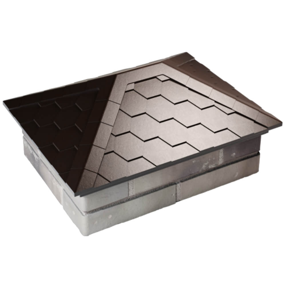 Колпак Zking Эверест Коричневый на столб 2х1.5 кирпича (520х390мм) Куйбышев фото