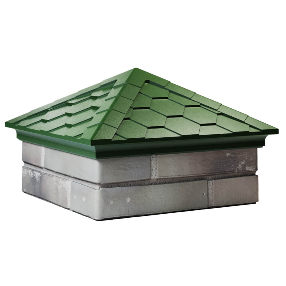 Колпак Zking Эверест Зеленый на столб 1.5х1.5 кирпича (390х390мм) в Куйбышеве фото