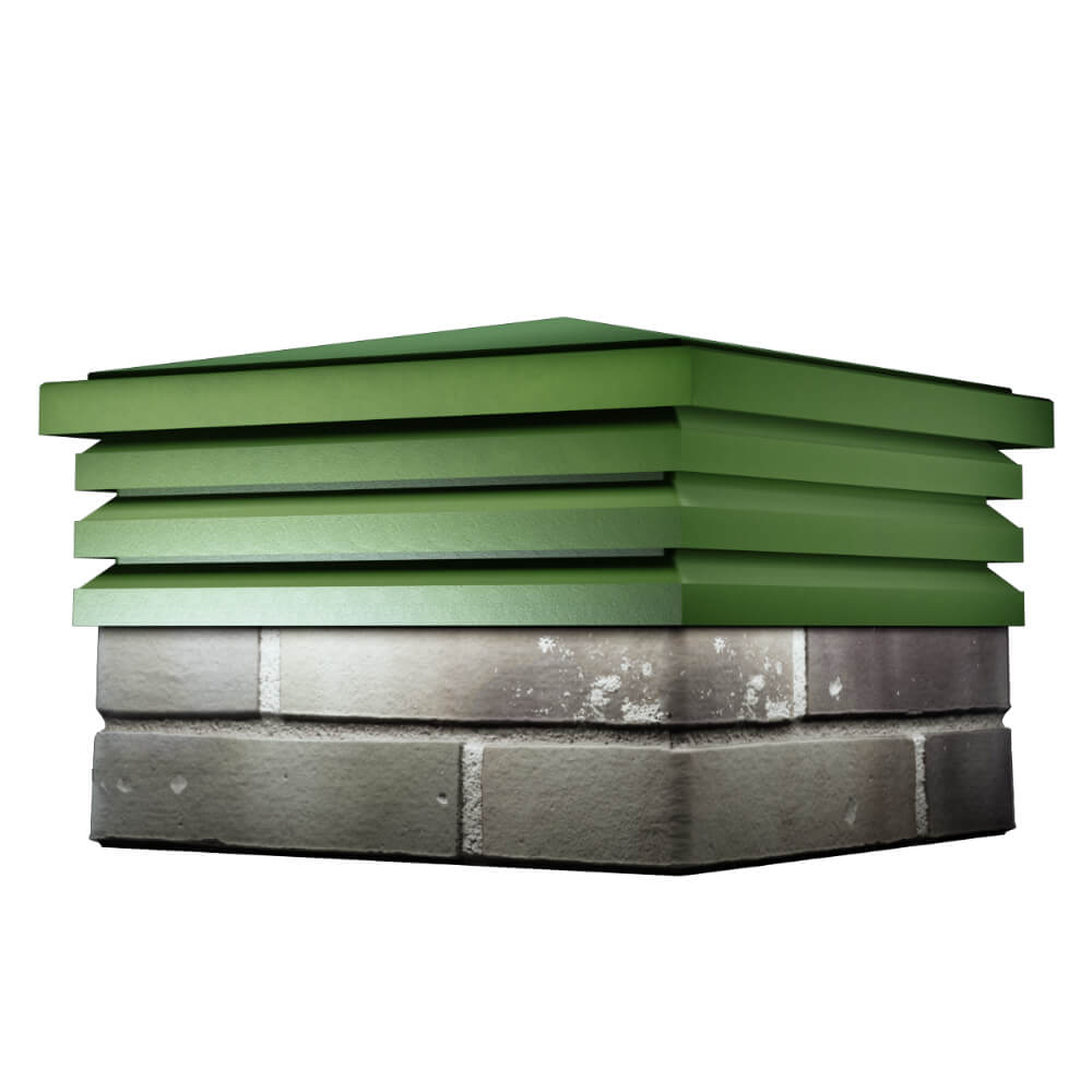 Колпак Zking Бона ХайТек Зеленый на столб 1.5х1.5 кирпича (385х385мм) в Куйбышеве фото