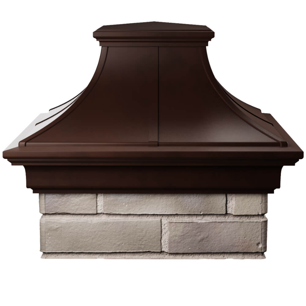 Колпак Zking Монблан Премиум Коричневый на столб 1.5х1.5 кирпича (385х385мм) Куйбышев фото