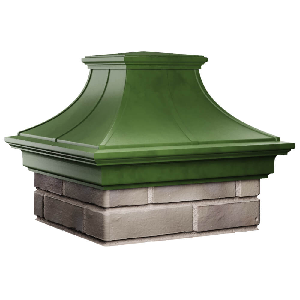 Колпак Zking Монблан Премиум Зеленый на столб 1.5х1.5 кирпича (385х385мм) в Куйбышеве фото