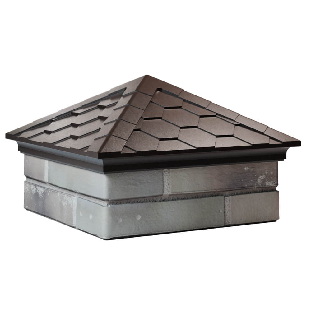 Колпак Zking Эверест Коричневый на столб 1.5х1.5 кирпича (390х390мм) в Куйбышеве фото