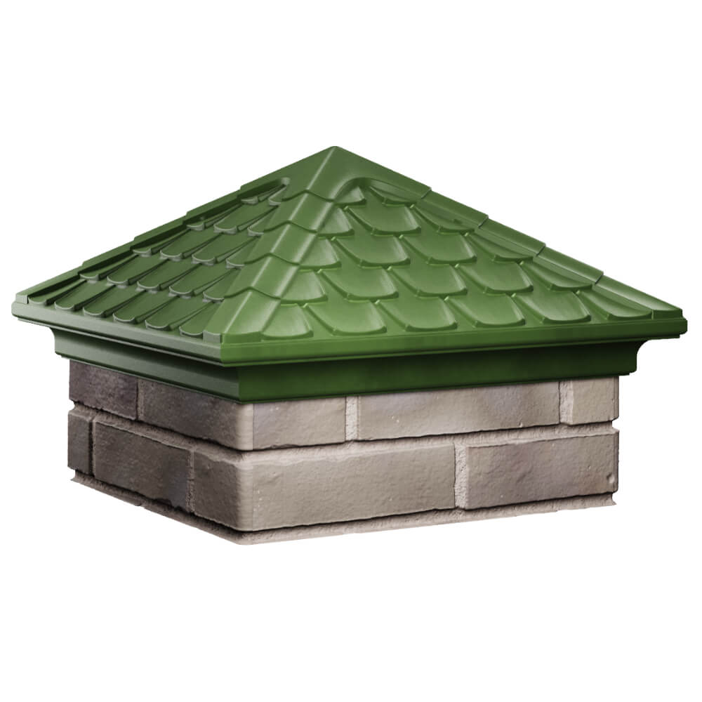 Колпак Zking Эльбрус Зеленый на столб 1.5х1.5 кирпича (385х385мм) в Куйбышеве фото