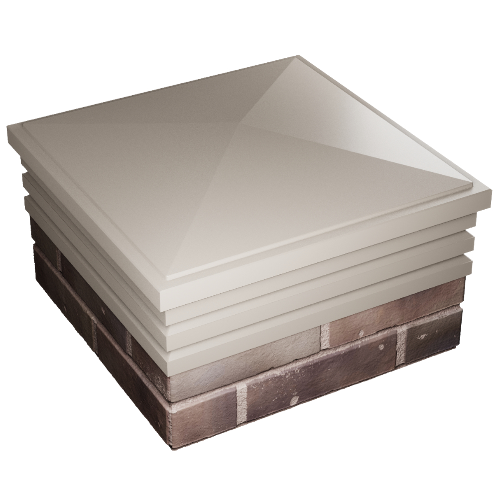 Колпак Zking Бона ХайТек Бежевый на столб 2х2 кирпича (513х513мм) в Куйбышеве фото