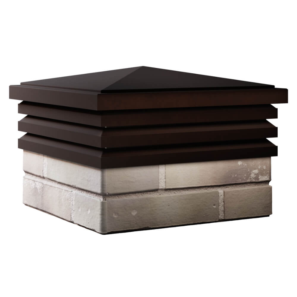 Колпак Zking Бона ХайТек Коричневый на столб 1.5х1.5 кирпича (385х385мм) в Куйбышеве фото