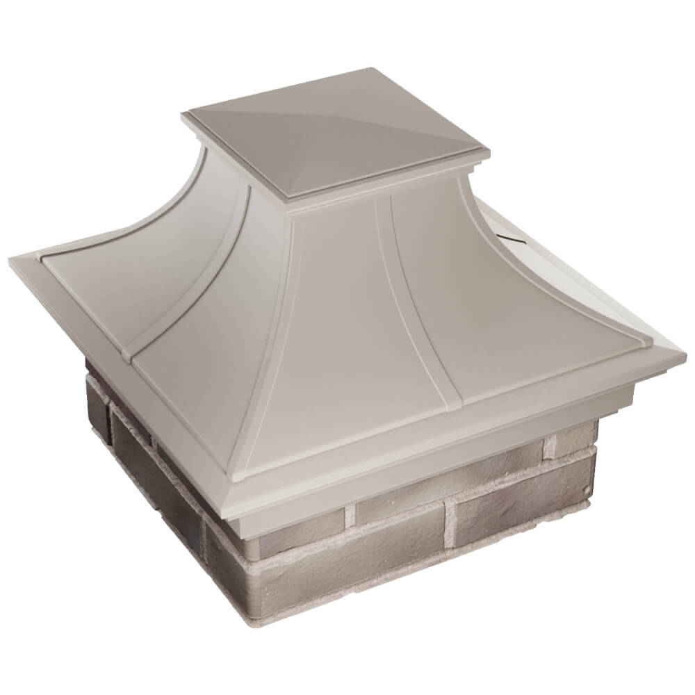 Колпак Zking Монблан Премиум Бежевый на столб 1.5х1.5 кирпича (385х385мм) в Куйбышеве фото