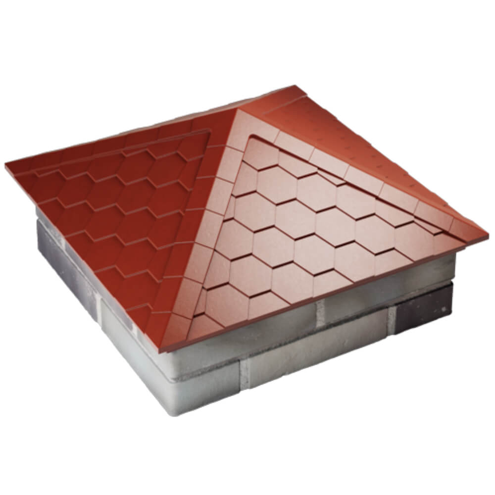Колпак Zking Эверест Красный на столб 2х2 кирпича (535х535мм) Куйбышев фото