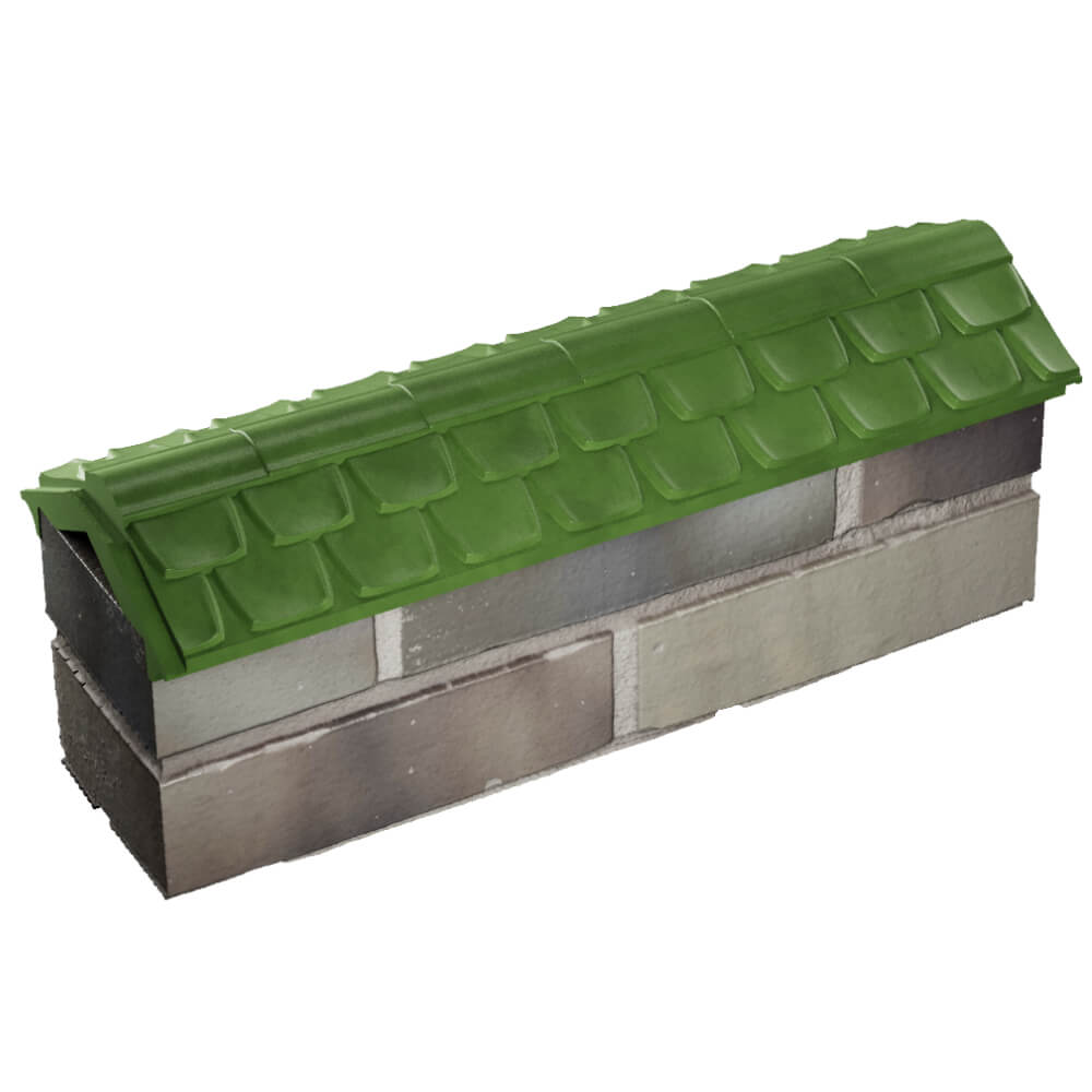 Парапет Zking Эльбрус Зеленый с посадкой на 0.5 кирпича (130мм) в Куйбышеве фото